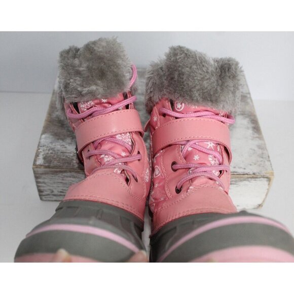DREAM PAIRS Girls Pink Mid Calf Faux Fur Lined Winter Snow Muck Boots Youth 2 - Picture 3 of 14
